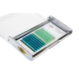 extensiones de pestañas de color verde