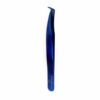 Pinza Swan azul para extensiones de pestañas, ideal para crear abanicos de volumen ruso.