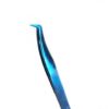 Pinza Swan azul para extensiones de pestañas, ideal para crear abanicos de volumen ruso.